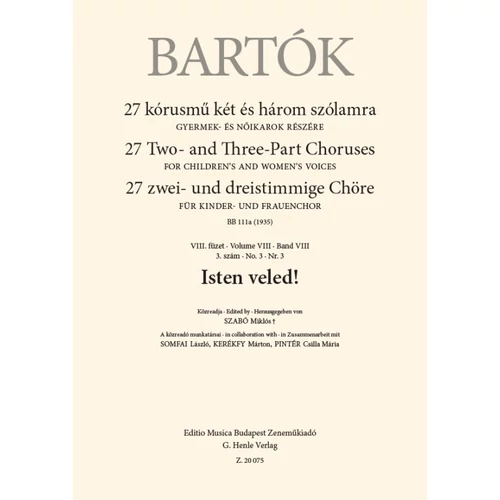 Bartók Béla: Isten veled! – kotta