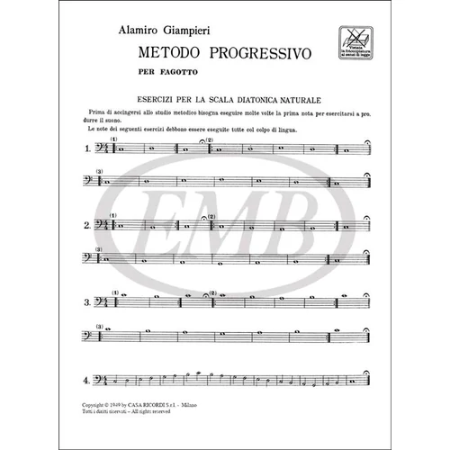 Giampieri: Metodo Progressivo per fagotto – kotta