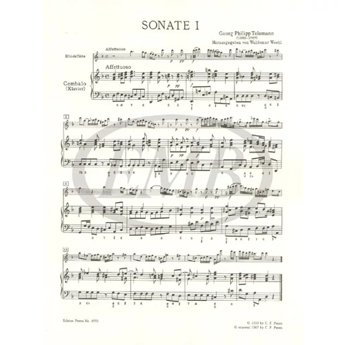 Telemann: 2 Sonatas in D minor, C from 'Essercizii Musici' – kotta