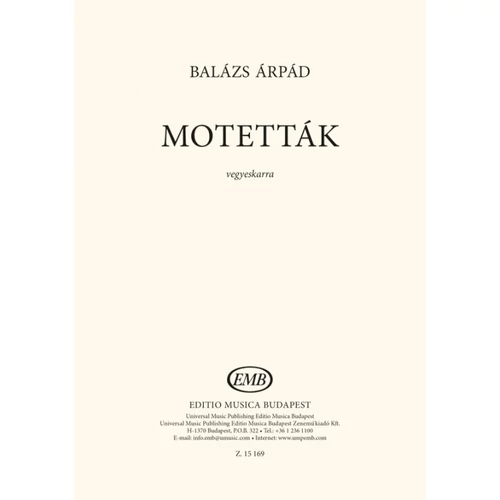 Balázs Árpád: Motetták – kotta