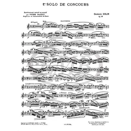 Charles Colin: Célébres Solos de Concours – kotta