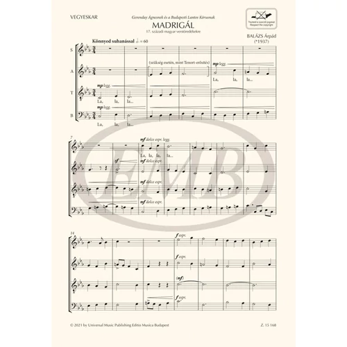 Balázs Árpád: Madrigál