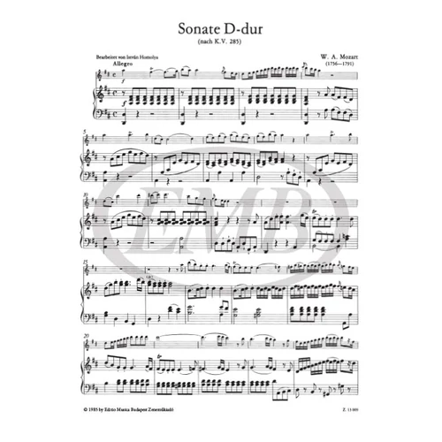  Mozart: Szonáta D-dúr KV 285