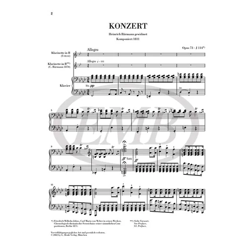 Weber: Clarinet Concerto No. 1 f minor op. 73