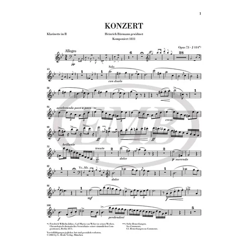 Weber: Clarinet Concerto No. 1 f minor op. 73