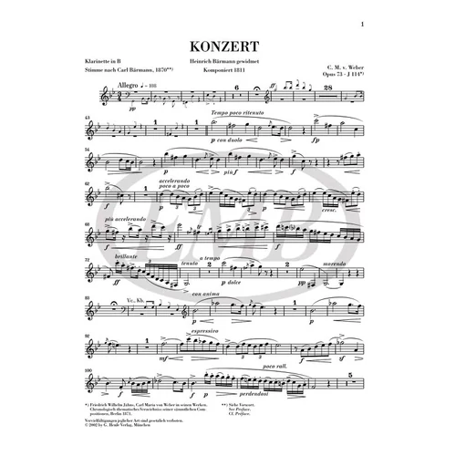 Weber: Clarinet Concerto No. 1 f minor op. 73