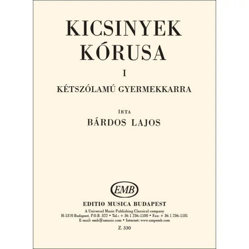Bárdos Lajos: Kicsinyek kórusa 1.  – kotta
