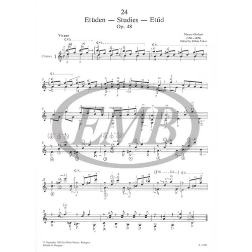 Giuliani: 24 etűd Op. 48
