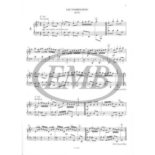 Couperin, François: Kezdők zongoramuzsikája – kotta
