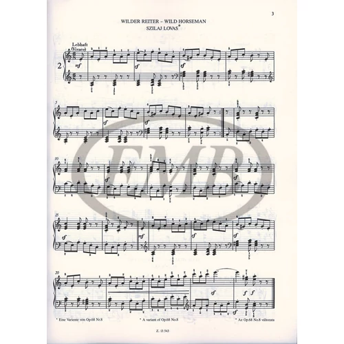 Schumann, Robert: Kezdők zongoramuzsikája – kotta