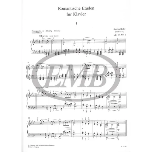 Heller, Stephen: Romantikus etűdök – kotta