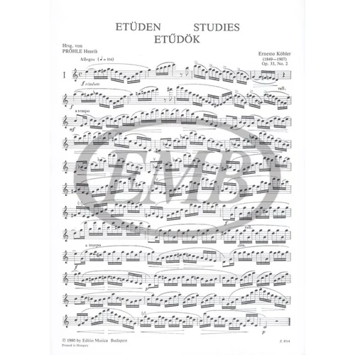 Köhler: Etűdök fuvolára 2. Op.33, No.2