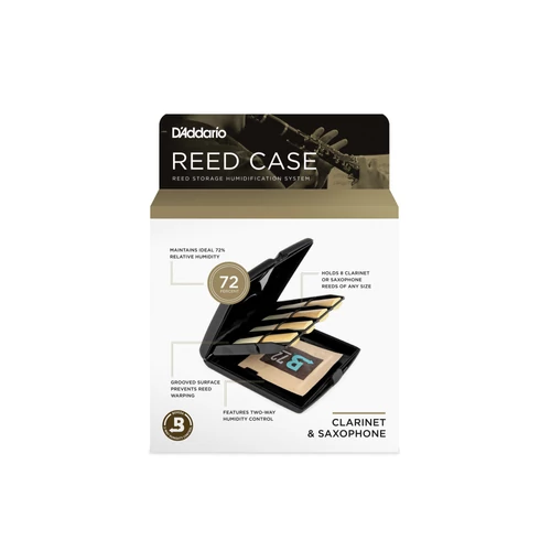 D'Addario Multi 8 nádas, fekete, műanyag nádtartó