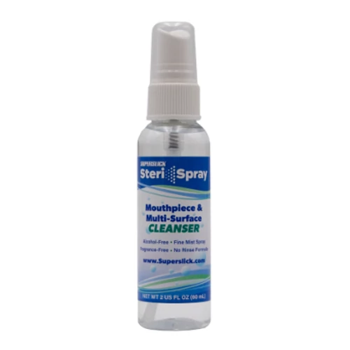 Superslick Steri spray 60 ml alkoholmentes fúvókafertőtlenítő és nád tisztítóspray flakon képe