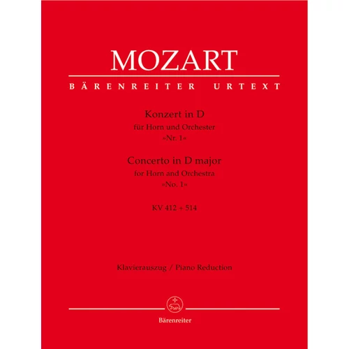 Mozart, Wolfgang Amadeus: Concerto in D – kürt és zongora kotta