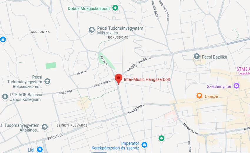 Térkép, amely az fizikai üzletet és környékét mutatja.